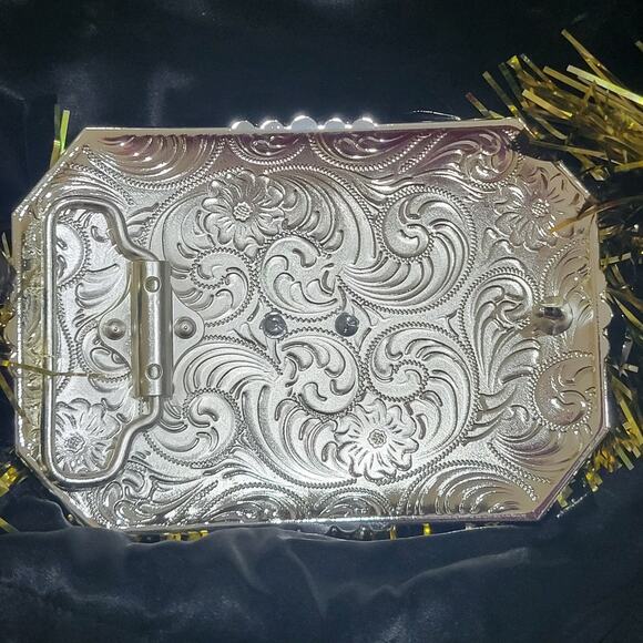 Centenario Cowboy Belt Buckle Western Hebilla Rodeo Silver Rosetone Coin - Picture 6 of 9